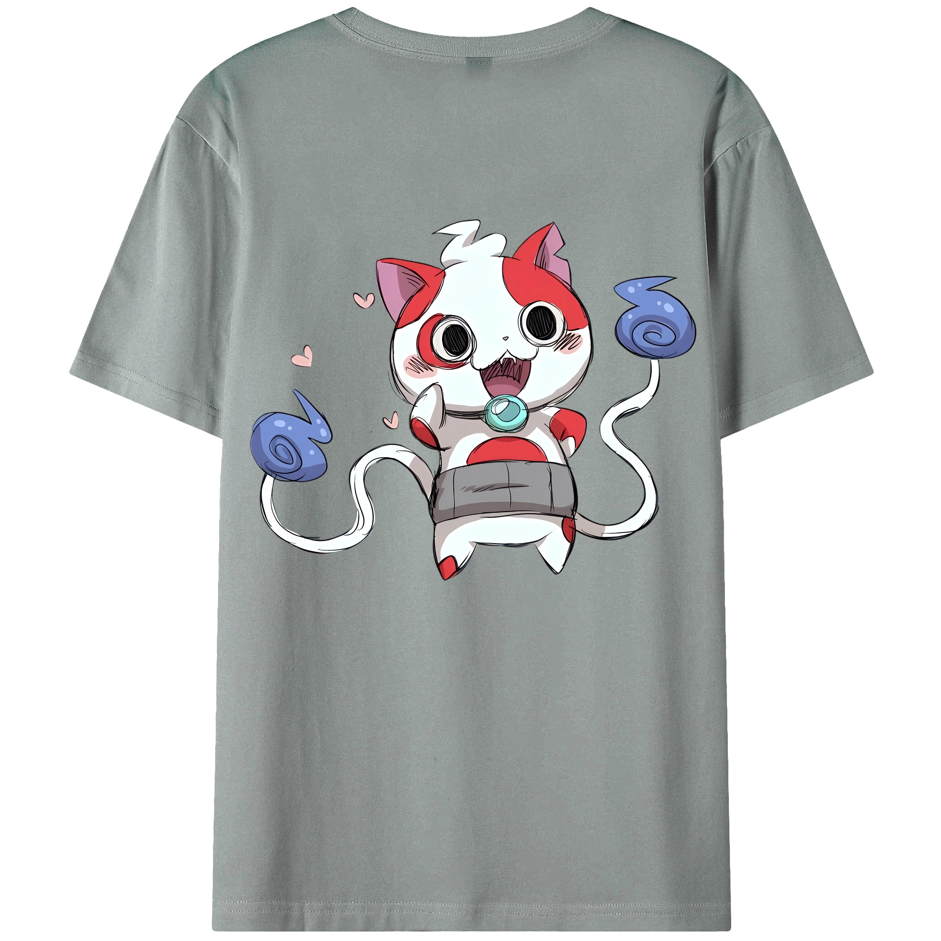 （画像用） 妖怪ウォッチ Yo-kai Watch 綿100％ メンズ半袖Tシャツ（バックプリント） 通気性
